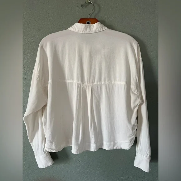 MADEWELL Lusterweave Hartfield Cropped Tencel Button Down Shirt | Womens S - Picture 7 of 12